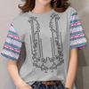 2026 Asean Attire For Women Ethnic Stylet-Shirt For Woman Round Neck Short Sleeve Top For Women Retro Pattern Women's T Shirt