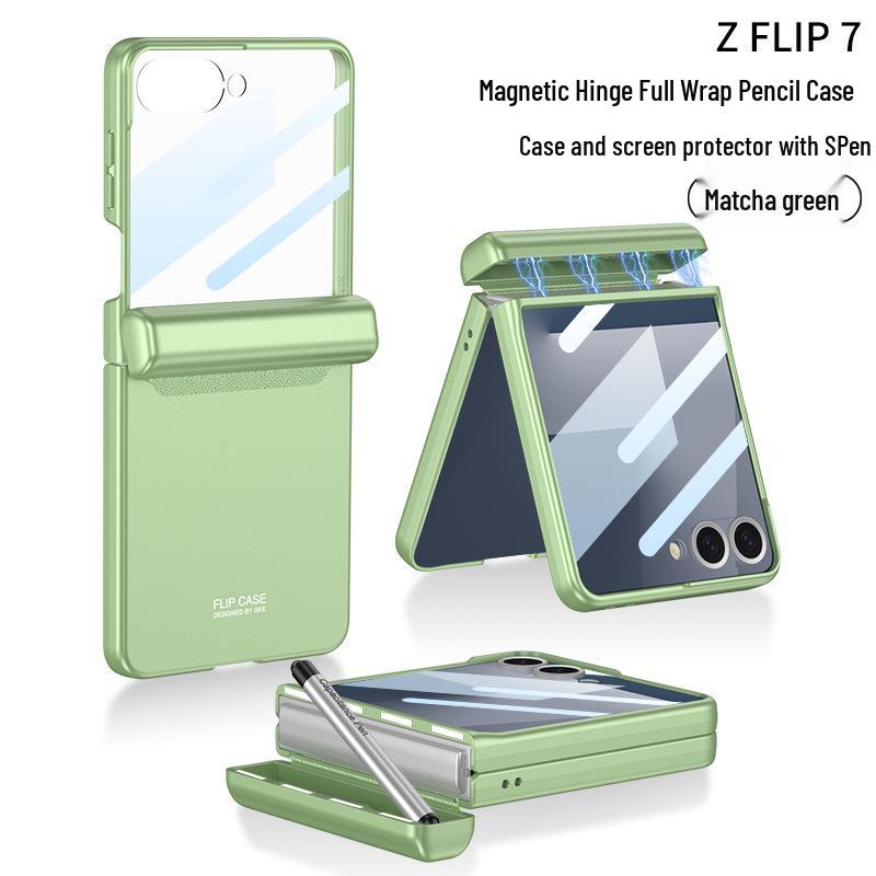 Samsung Z Flip7 Magnetisk Deksel med Penneholder & Beskyttende Skall for Flip6
