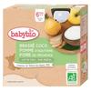 Babybio - Gourde Brassé Lait De Coco Pomme Poire - Bio - 4x85g - Dès 6 Mois