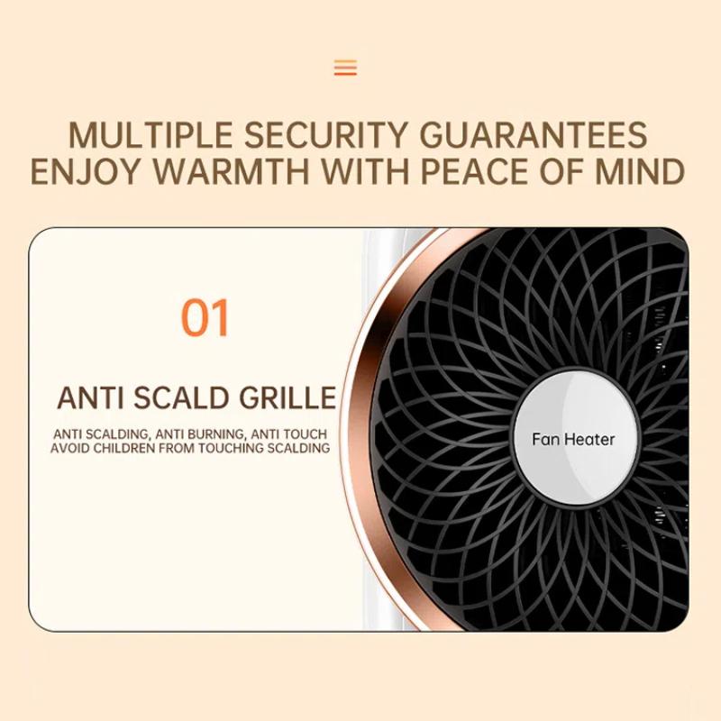 PTC Electric Fan Heater Small Electric Heater Warm Air Blower with Small Night Light