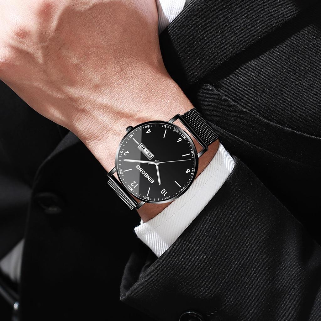 Men's Waterproof Ultra-Thin Quartz Watch - Automatic Mechanical, Trendy for Junior High Students