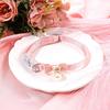 Cat Collar Breakaway, Adjustable Pink Cat Collar with Pearl Pendant, Cute Cat Collars with Safety Buckle Pink Bowtie Kitten Collars for Girl Cats
