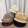 Autumn and Winter New Crimped Fisherman's Hat Children Pleated Wide Brim Retro Versatile Casual Pile Shows the Face Small Thermal Basin Hat