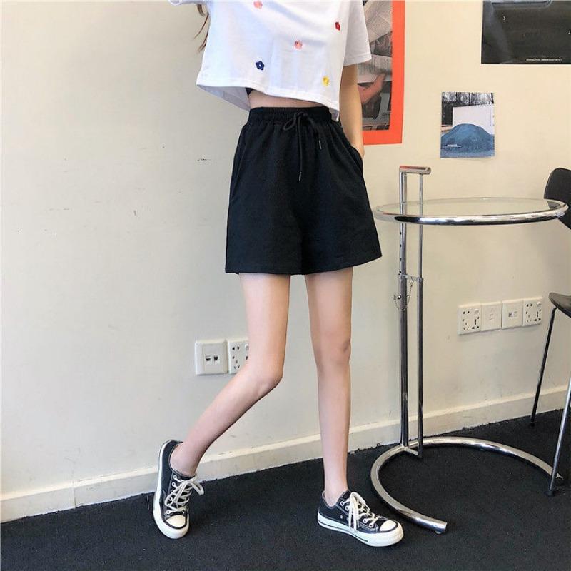 Dívčí letní oblečení, volné pyžamové kalhoty se širokými nohavicemi, sportovní kalhoty s vysokým pasem a zeštíhlujícími sportovními kalhotami