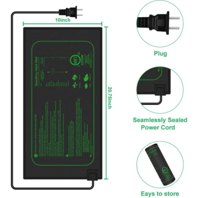 2 Pack 21W Seedling Heat Mat for Seed Starting,10" x 20.75" Waterproof Heating Pad for Indoor Plants Germination