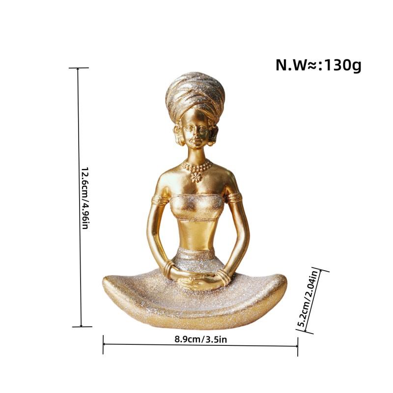 Resin Yoga Meditation Figurine Nordic Style Zen Decor Sculpture Living Room Study Desk Home Office