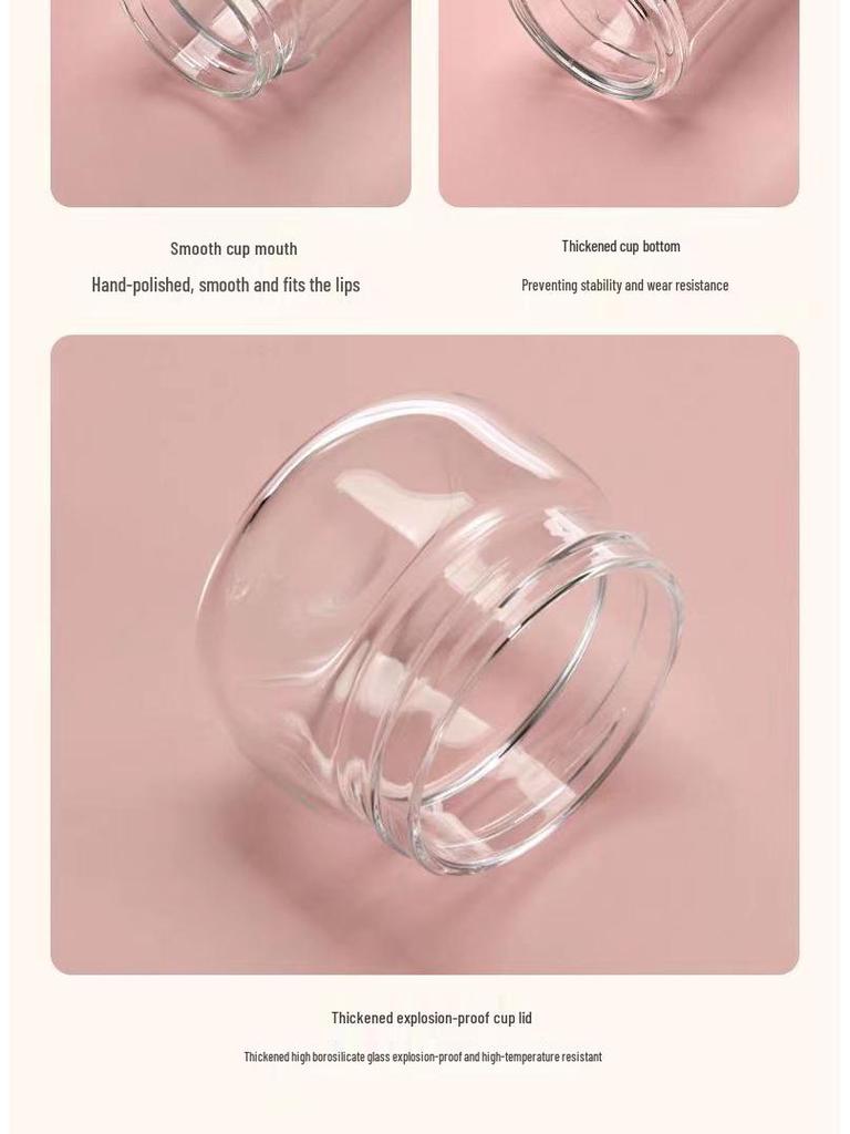 Women's Portable Tea Brewing Cup with Tea-Water Separation - Glass Tea Ceremony Gift, Office Mug with Printable Logo