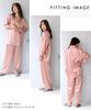 NISHIKI Silk Premium A6 19 Long Front Top and Pants Loungewear Women's Pajamas, 100% Silk, Grade, Momme, Sleeves, Opening, Set, (Moss Pink/M/n4013)