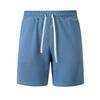 Mens Solid Color Waffle Drawstring Pockets Casual Straight Summer Shorts