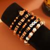 Letter Halloween Bracelets Bat Beads Bangle Elastic Pumpkin Pendant Bracelets  Gifts