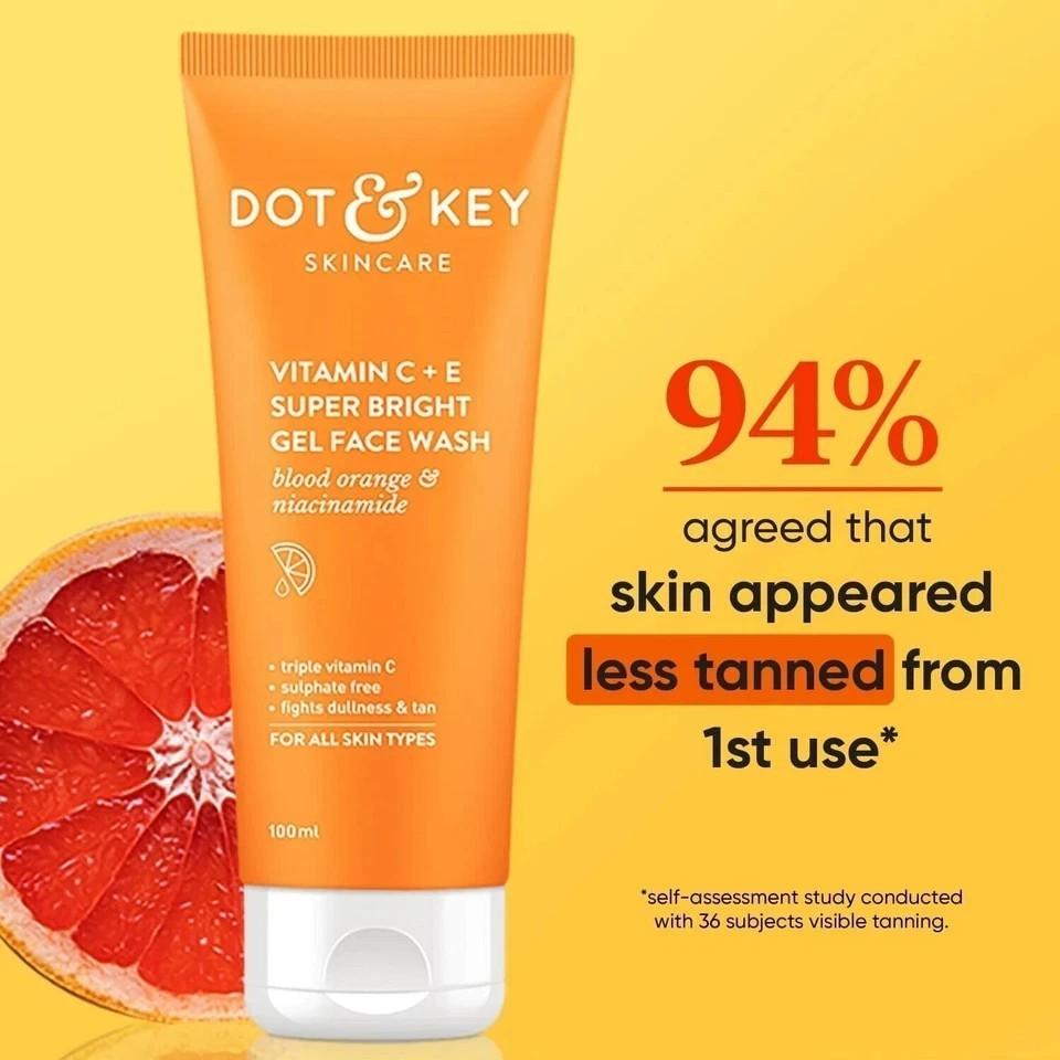 Dot & Key Vitamin C + E Super Bright Gel Gesichtsreiniger, Reduziert Pigmentflecken | 100 ml