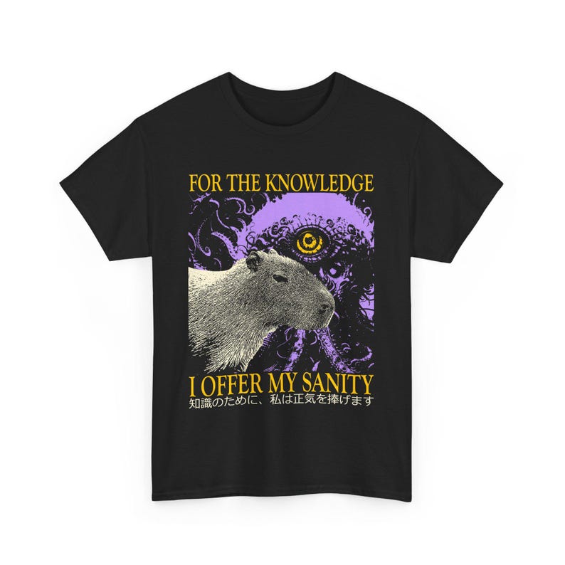 

230 Gsm 100% Cotton I Offer My Sanity Vintage Japanese Capybara T Shirt 3XL чорний