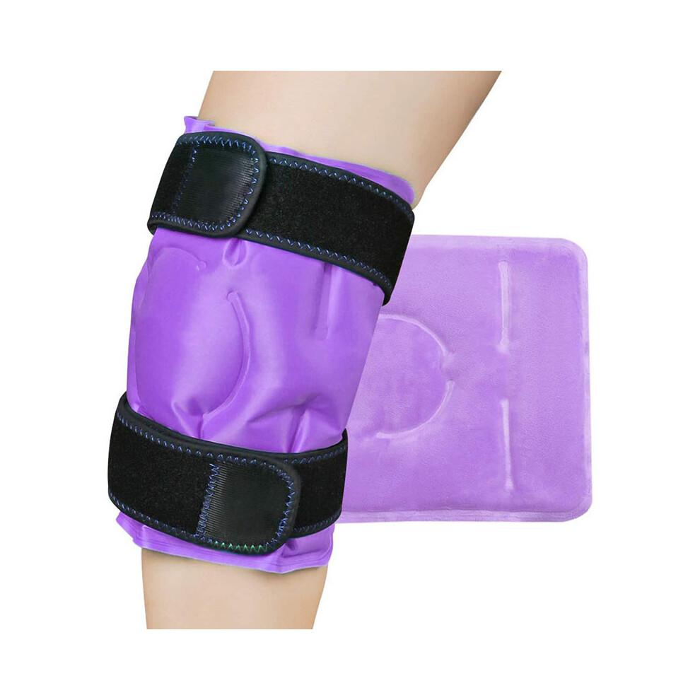 (Purple) New ice-padded knee pad ice pack patch after joint spraining gel cooling to tie sports knee pad