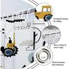 Kid Excavator Shower Curtain Tractor Mechanic Truck Construction Vehicle Boys' Bulldozer Crane Hanging Curtains Bathroom Decor