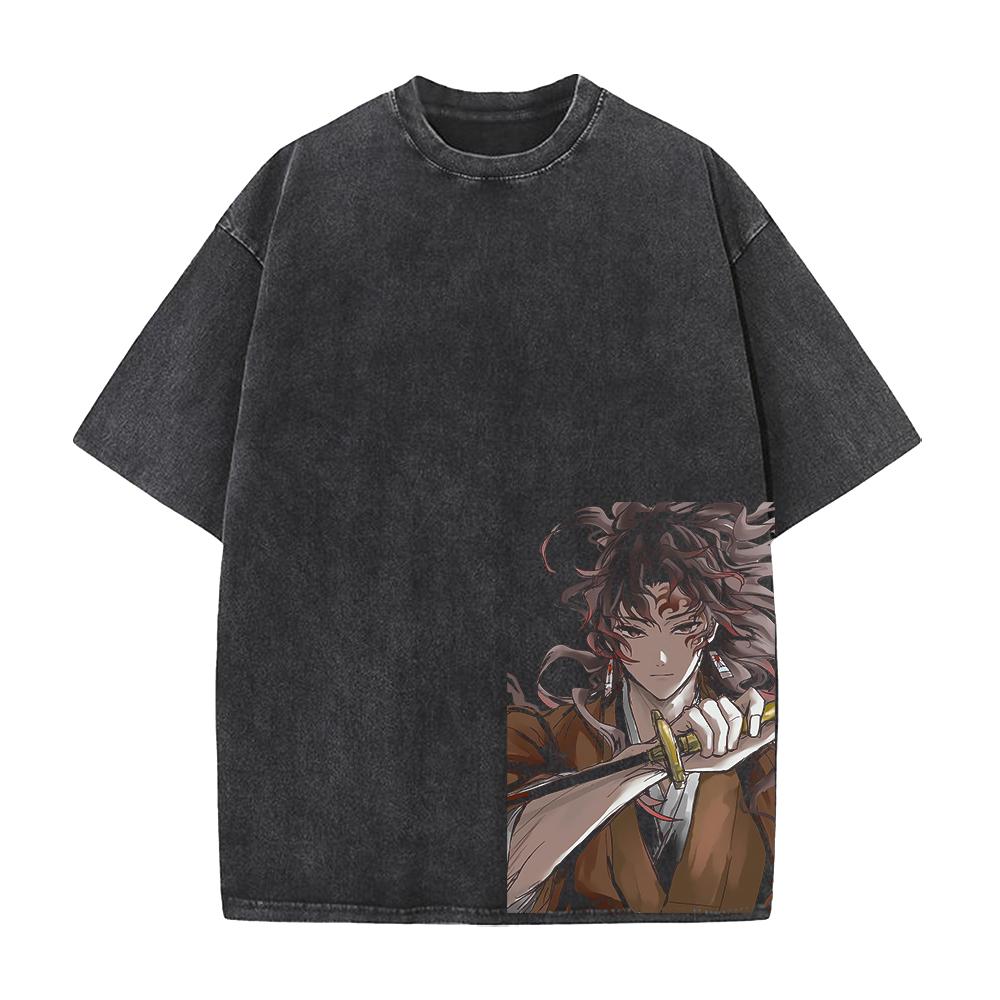 

Аниме Клинок, рассекающий демонов Цугикуни Ёриичи Принт Футболка Мужская Женская Хлопковая футболка с коротким рукавом Винтажная футболка Футболка Харадзюку S