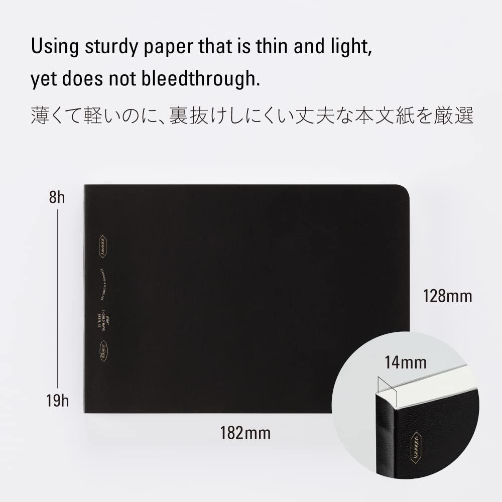 Nitoms STALOGY B6 Raster 365 Tage Notizbuch Querformat Horizontal Schwarz S4178