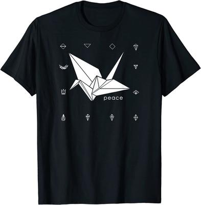 Koszulka unisex z japońskim wzorem żurawia origami