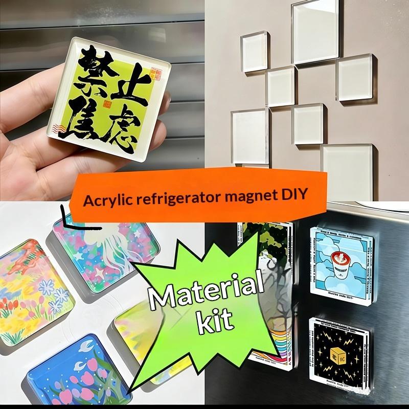 

5 Set Handmade Magnetic Refrigerator Sticker Material Package Creative Diy Acrylic Fridge Magnets Souvenir Gift Transparent