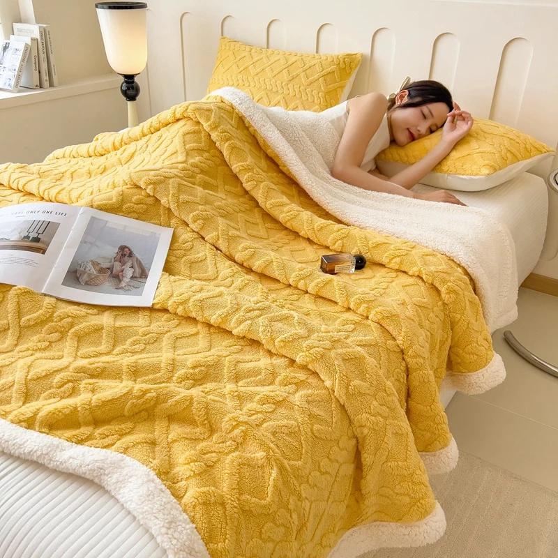 Drehdecke für Bett Thermodecke Fleece-Überwurfdecke für Couch Sofa Schlafzimmer Weiche Warme Decke Multifunktionale Decke
