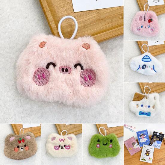 1 Set Self-heating Hand Warmer Lanyard Design Lovely Animal Shape Plush Adorable Winter Mini Hand Warmer for Office