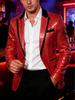 Men Sequined Slim Fit Blazer Nightclub Party Performance Formal Suit Jacket