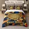 Lion Tiger Leopard Theme Custom Text Or Name 3Pcs Bedding Set 1 Flat Sheet & 2 Pillowcases Personalized Home Bedding