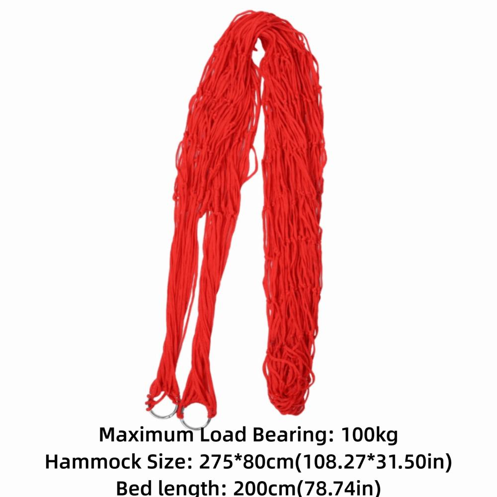 Strong Load-Bearing Capacity Nylon Mesh Hammock Smooth Net Swing Hanging Rope Hammock  Camping
