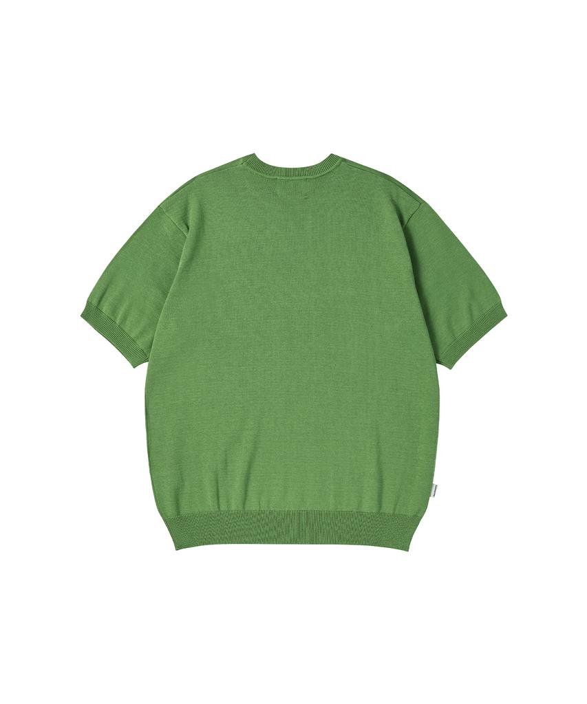 NOWANDTOMORROW Essential Half Knit [Olive Green]