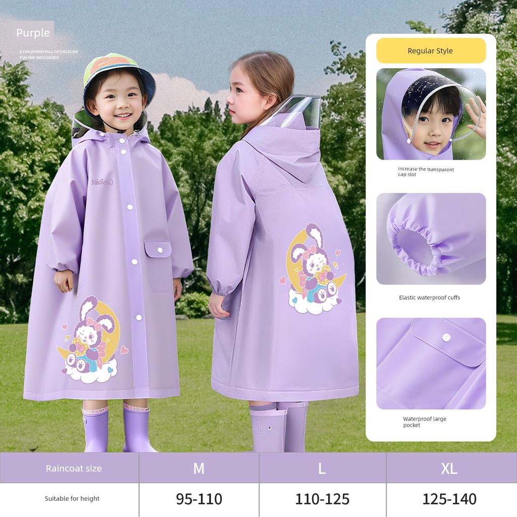 Children's Raincoat for Kindergarten and Elementary School Students, Special for Going to School, Rainproof, Thickened, Cute Rain Poncho for Boys and