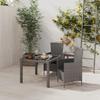 3pcs Outdoor Dining Set Cushions Braided Resin