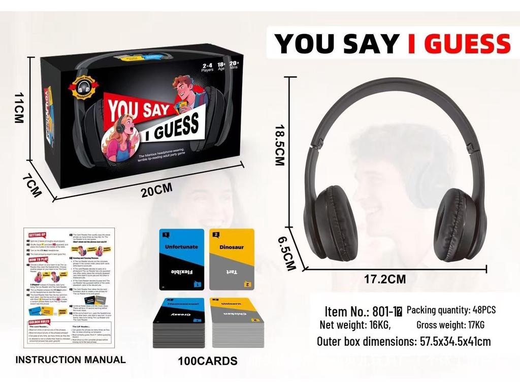 TK Hot Item: Party Card Battle Board Game & Headset - Parent-Child Challenge & Interaction