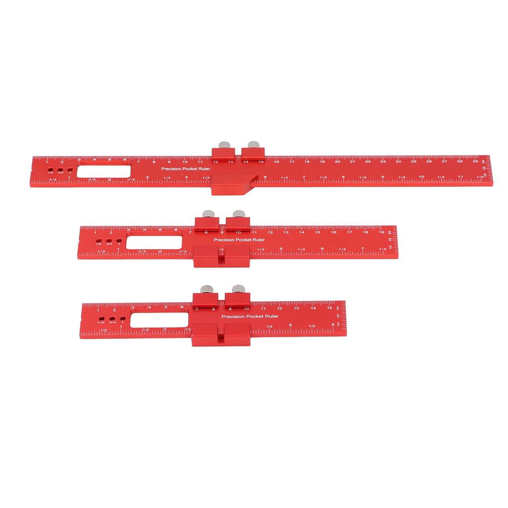 3Pcs Metal Slide Ruler Inch Metric Stop Marking T Type CNC Scribing Measuring Aluminum Woodworking R