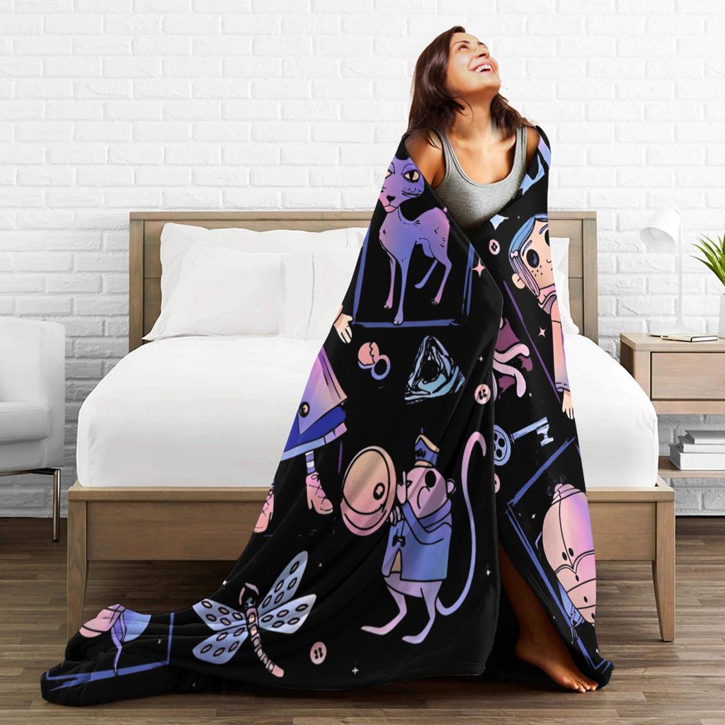 Super Soft BlanketChild Airplane Travel Coralines Throw Blanket Horror Flannel Bedspread For Living Room Comfortable Sofa Cover