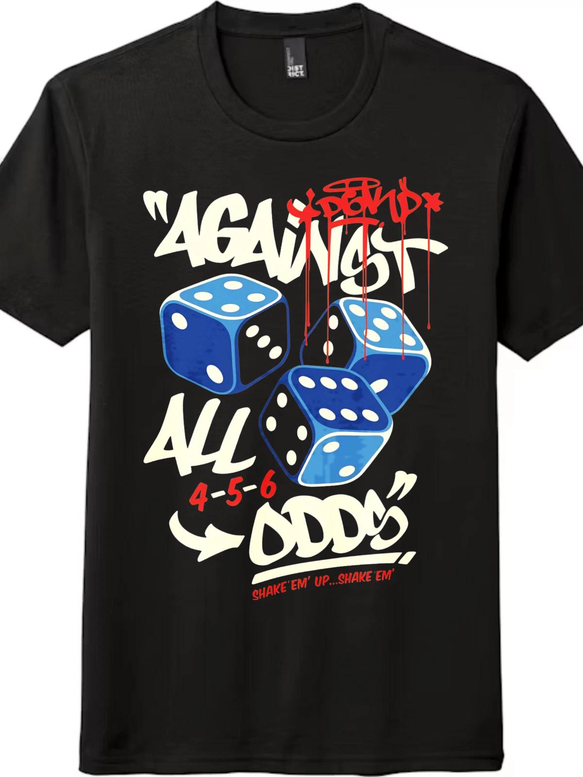 Graffiti Dice 4-5-6 Print Tee | Street Style Unisex Casual Top L