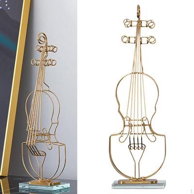 Kovová socha houslí, ozdoba, řemeslná dekorace, kolekce, jednoduchá figurka, moderní nástroj