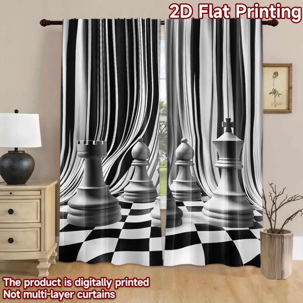 1pc 2D flat Photography Backdrop Popular Photography Backdrop Chess Pieces and Stripes 100% Polyester Festive Backdrops Use for