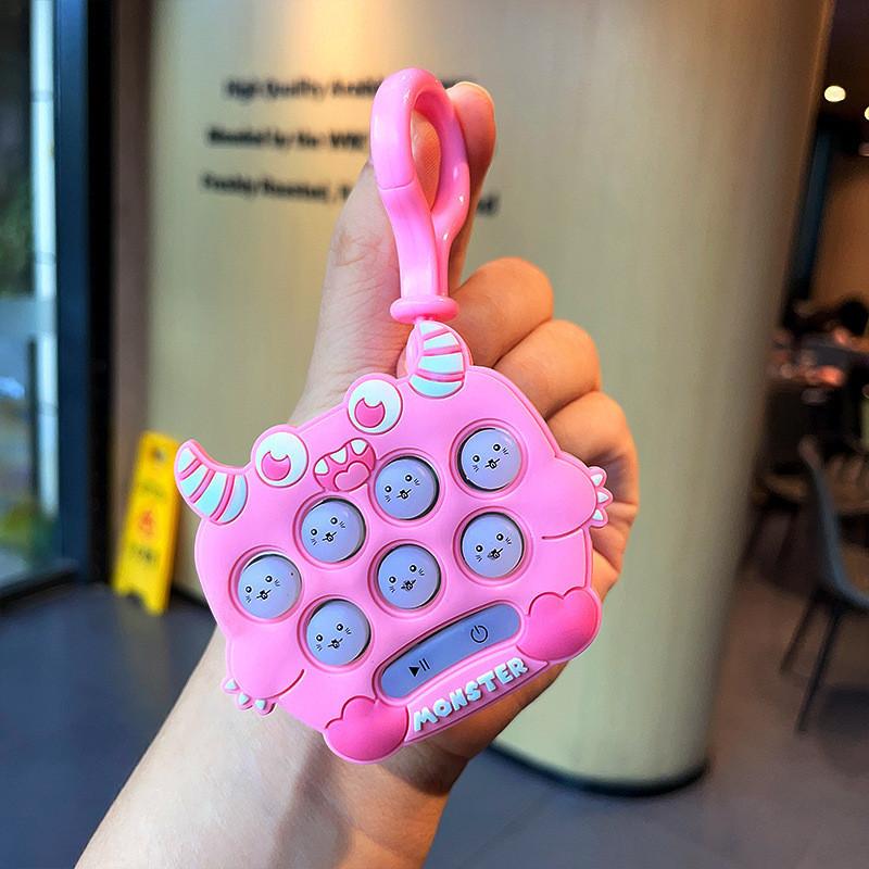 

Rubber Mini Soft Monster Whackamole Keychain Fun Gift For Students And Children Colorful Design рожевий