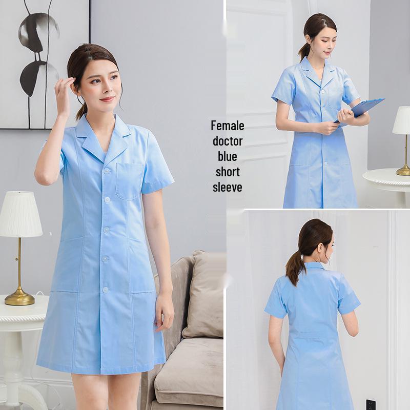 Saint Snowland Îmbrăcăminte medicală unisex: Halat Alb cu Mâneci Lungi și Scurte, Protecție Muncă Albastru pentru Utilizare Spitalicească și de Laborator