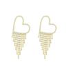 Exquisite Crystal Tassel & Butterfly Heart Stud Earrings for Women - European & American Shiny Ear Jewelry