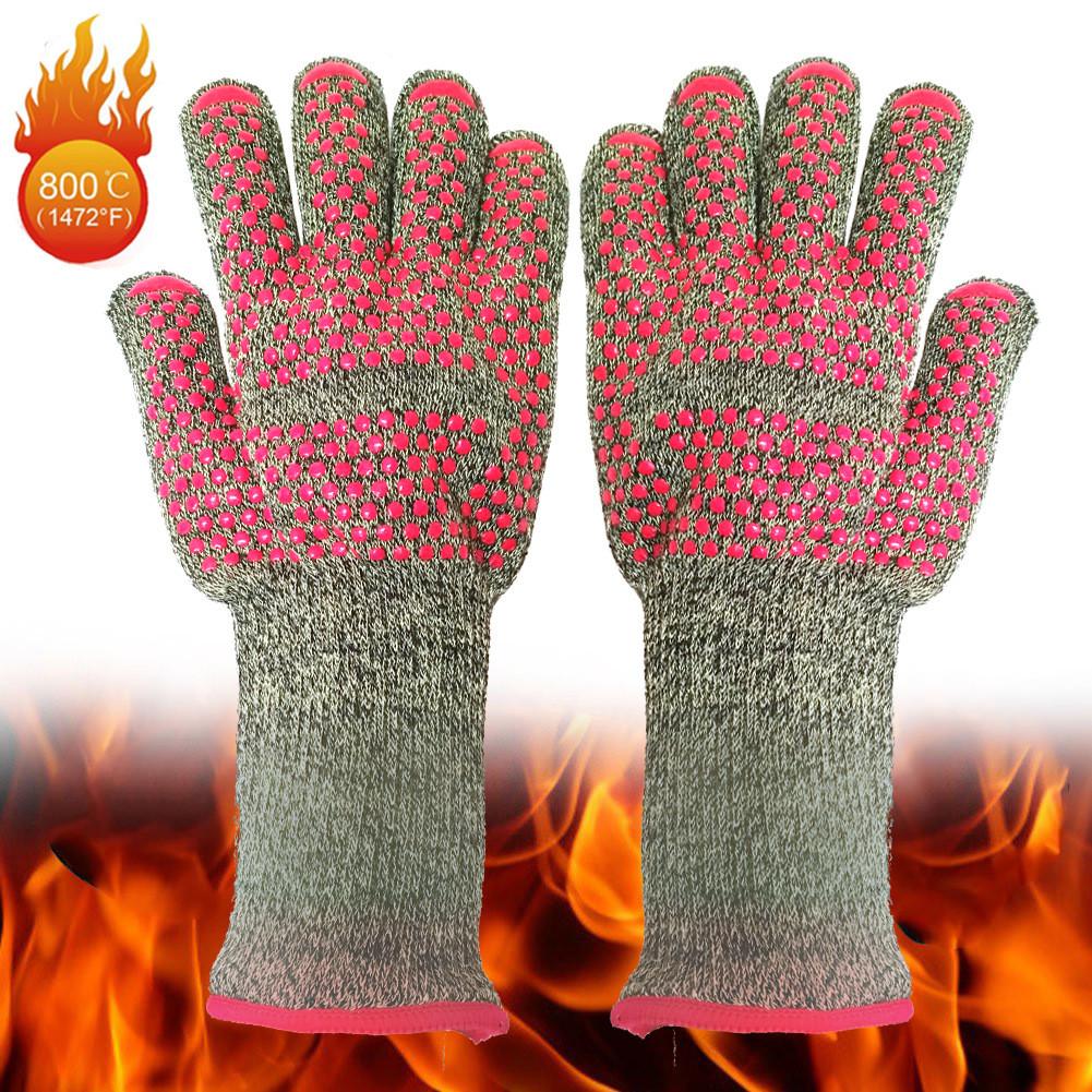 Luvas Resistentes ao Calor para Churrasco com Pegada de Silicone para Grelhar e Cozinhar ao Ar Livre