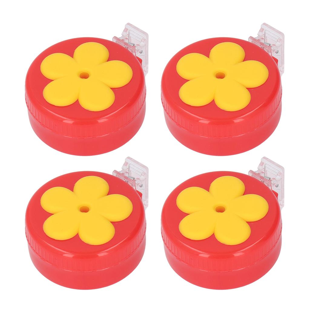 4pcs Hummingbird Clip Feeder ABS Portable with Brushes Flower Handheld Hummingbird Feeder for