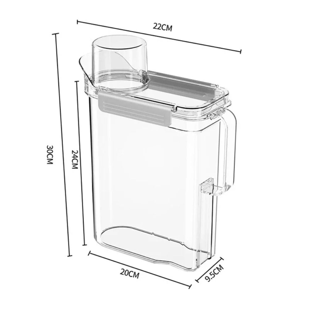 Mit Messbecher Waschmittelspender Flasche Transparenter Waschmittelpulverbehälter