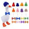Christmas Desk Goose Outfit 7-Inch Goose Statue Outfit 8 Holiday Designs Knitted Hat And Bow for Home Office Desktop Festive Decorations