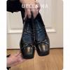 Sheepskin~ French single shoes women's thick heels are beautiful and not tired of high heels ballet shoes retro bow Mary Jane shoes