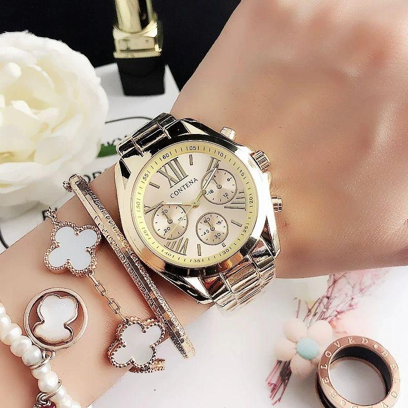 CONTENA New Luxury Brand Quartz Women's Watch Ladies Fashion Watch Women Wristwatches Female Clock Relogio Feminino Masculino