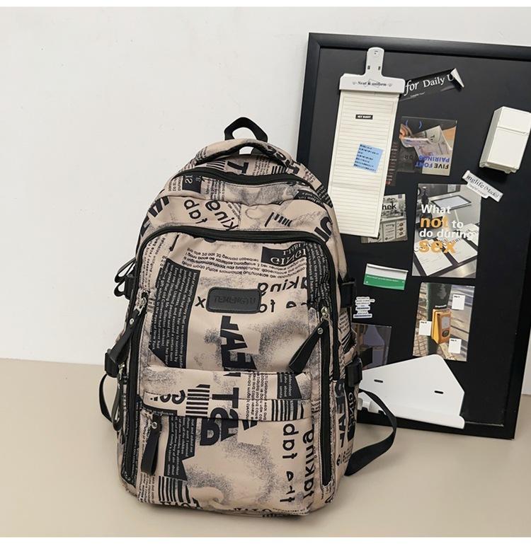 School Bag for Boys, Junior High School Students, High School Students, Large-capacity Campus Backpack for Girls, Graffiti Backpack.