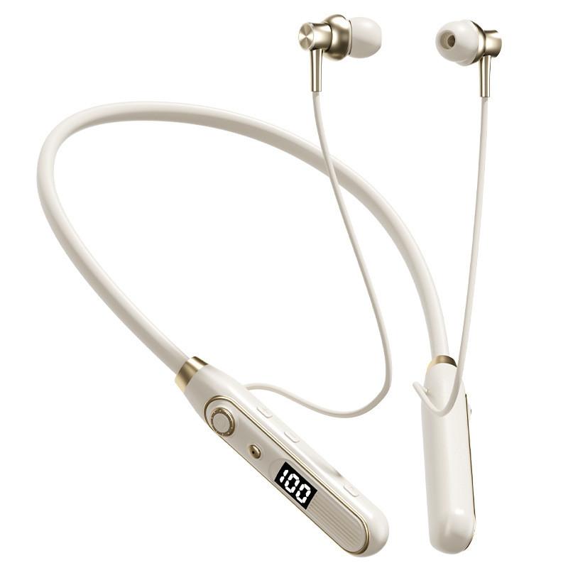 Sport Bluetooth-Kopfhörer Mit Geräuschunterdrückung Wasserdicht Silikon-Nackenband Für Laufen Und Fitnessstudio