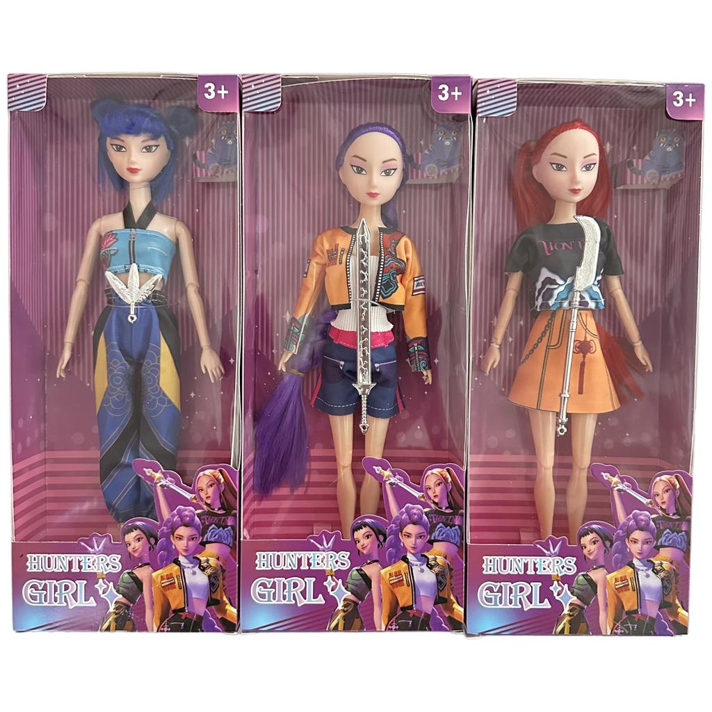 Kpop Rumi Mira Zoey Vinyl Doll Anime Hunters Girl 11 Inch Articulated With Theme Music Cute Toy 3Pcs Set Gift For Kids Girl Fans