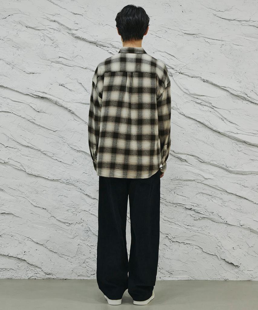 SIGNATURE Single-Pleat Corduroy Wide Pants [Black]