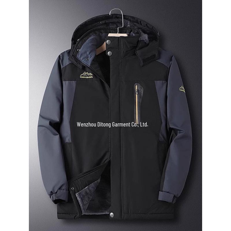 Men's 2025 Autumn/Winter Plus Size Thick Fleece-Lined Warm Cotton Jacket for Middle-Aged